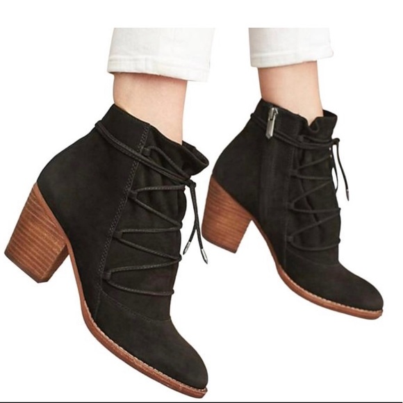 Sam Edelman Black Suede Ankle Boots - Picture 1 of 6